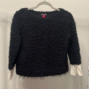 VINCE CAMUTO FRAYED SWEATER